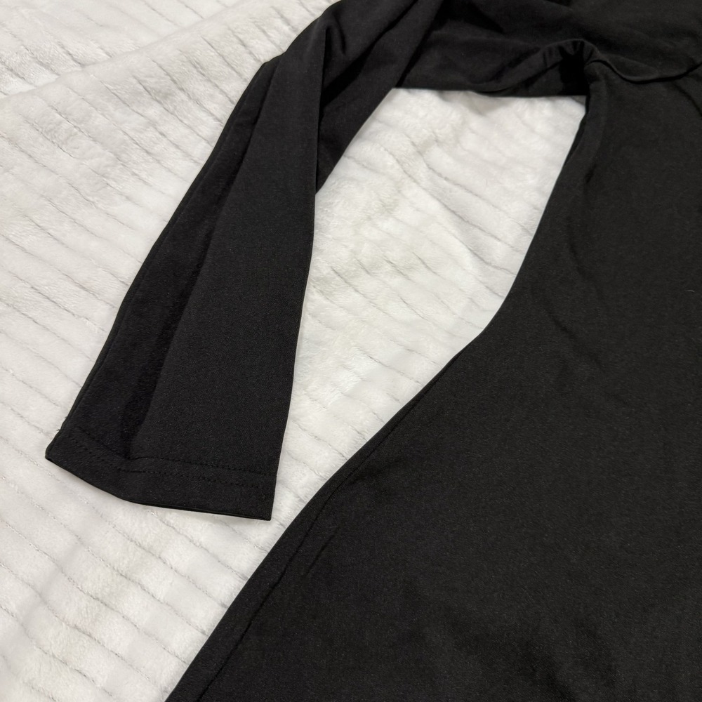 Kara and Kate Black Long Sleeve Deep V-Neck Mesh Inset Mini Dress 3XL - Picture 4 of 9
